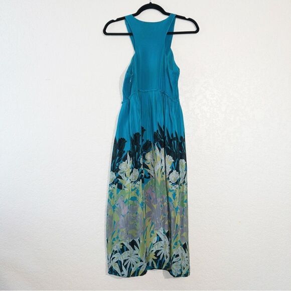 Moulinette Soeurs x Anthropologie Blue Island Nightfall Beaded Silk Dress Size 2 - Picture 8 of 9